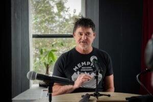 Tom King, his iconic Central Square Records flies in the face every piece of conventional business wisdom, succeeding as a record store in an age of streaming music and in a retail space without a street-level entrance. abpve the bookstore in Seaside