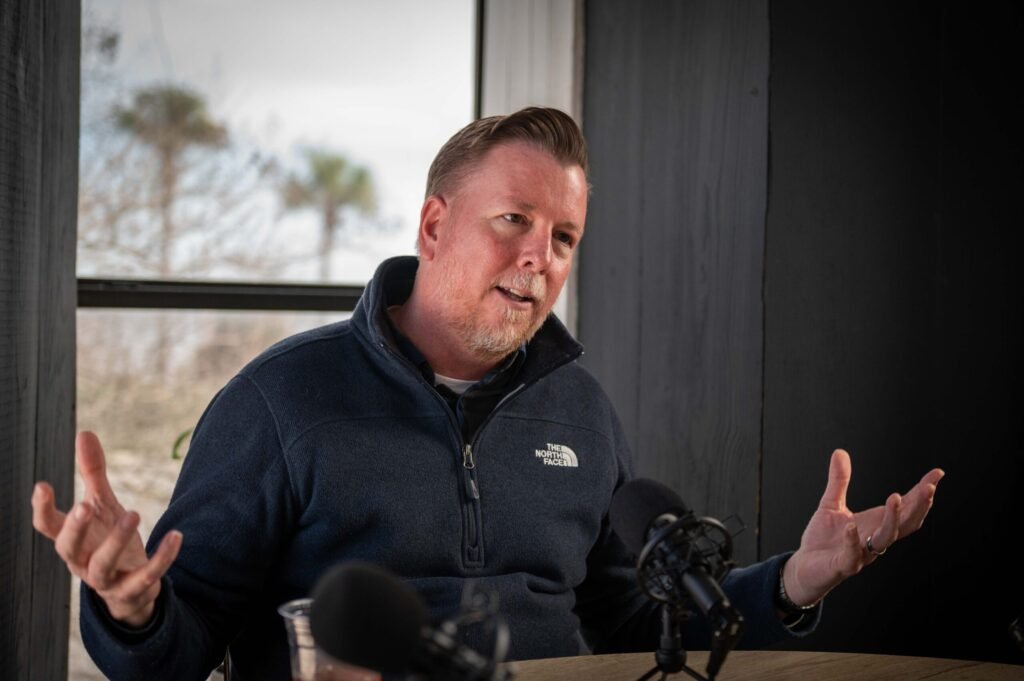 Michael Austin, Owner of Austin Music Company in Panama City Beach. For all intents and purposes it's an indie music store, but in reality it's also a music school, a community gathering place for local musicians, and increasingly a good place for celebrity spotting