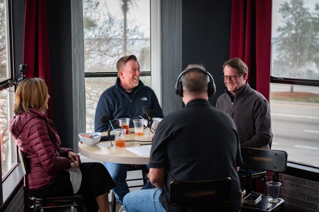 Michelle Royce, Michael Austin, Jon Shirley and Fletcher Isacks, Out to Lunch at Farm & Fire on Hwy 331